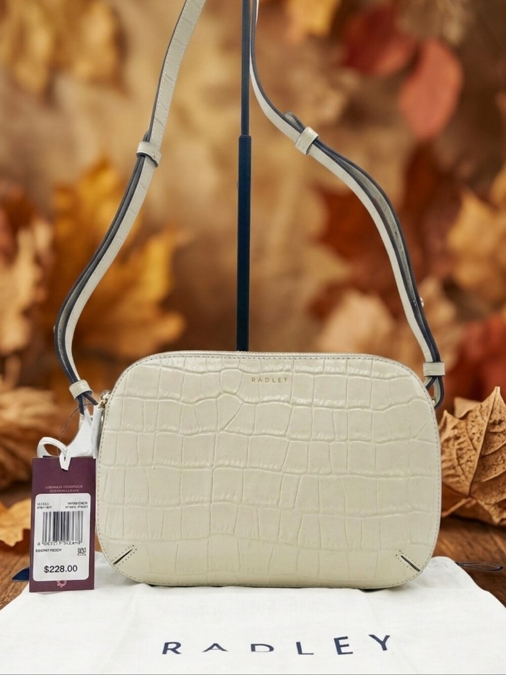 Radley London Dukes Place Medium Ziptop Crossbody Bag Embossed Leather NWT $228